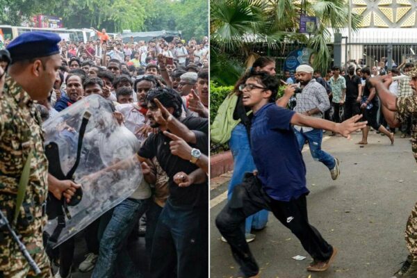 कॉकरोच जनता पार्टी का विरोध प्रदर्शन, पुलिस और प्रदर्शनकारियों के बीच झड़प