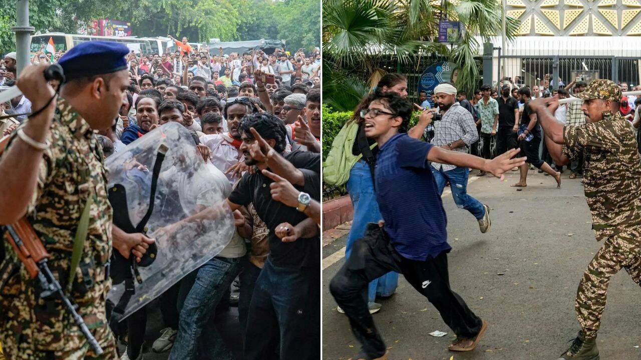 कॉकरोच जनता पार्टी का विरोध प्रदर्शन, पुलिस और प्रदर्शनकारियों के बीच झड़प