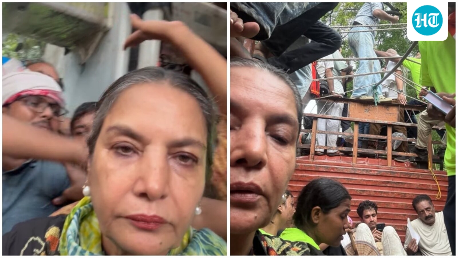 शबाना आज़मी दिल्ली में शिक्षा मंत्री के खिलाफ प्रदर्शन में भाग लेते हुए