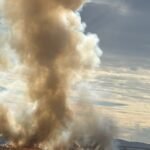 ट्रैसी, कैलिफोर्निया में आग की घटना का दृश्य