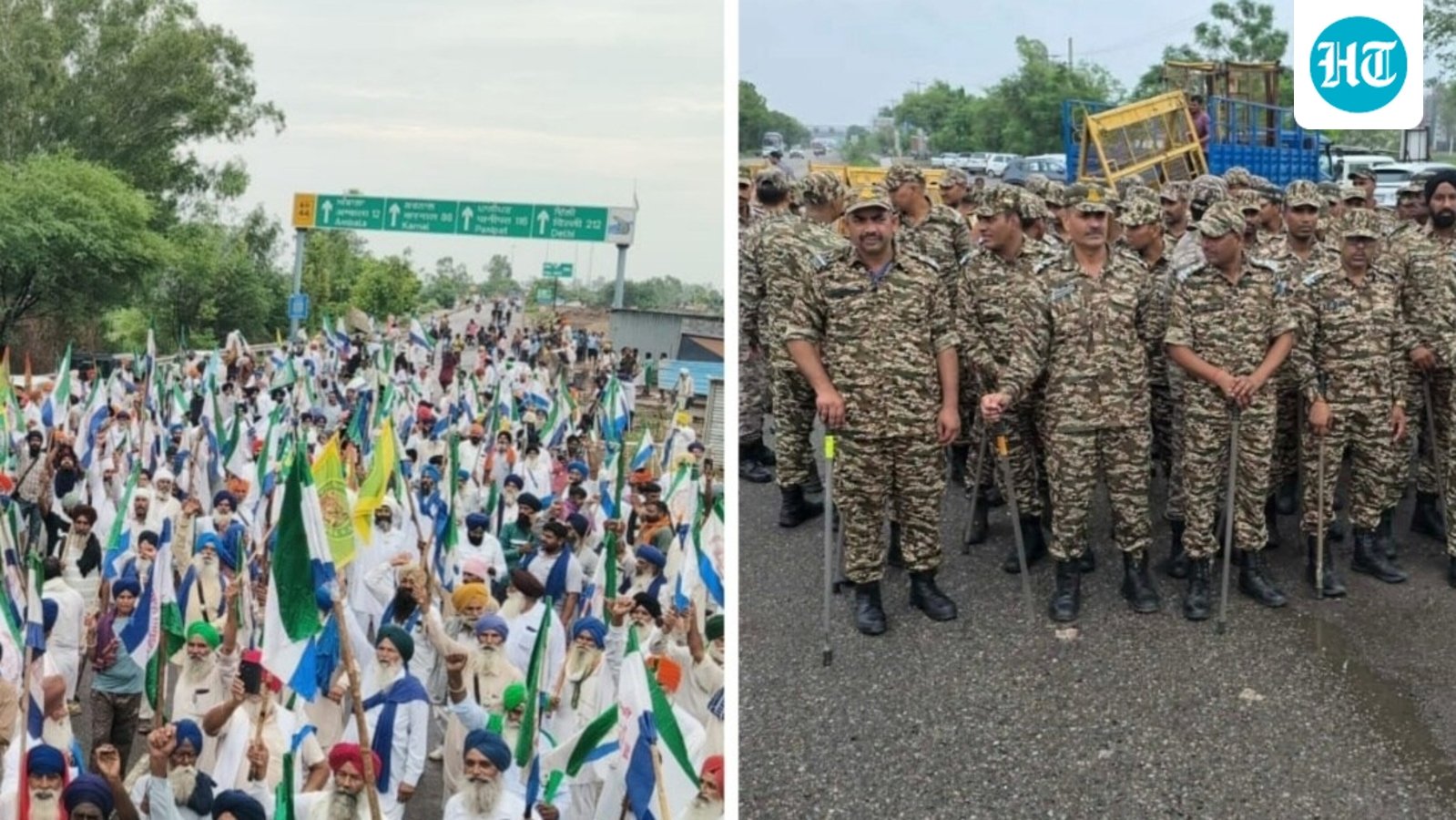 किसान महापंचायत के लिए जुटे किसान, हरियाणा सरकार का बैरिकेडिंग