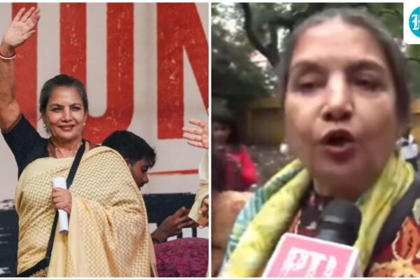 शबाना आज़मी CJP प्रदर्शन में भाग लेते हुए