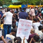 CJP प्रदर्शन के दौरान पुलिस कार्रवाई का दृश्य