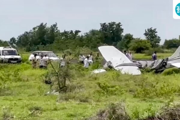 बारामती एयरपोर्ट पर विमान दुर्घटना की घटना का दृश्य